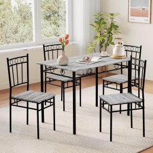 Kitchen Dining Table Set for 4, 5-Piece Kitchen Table Set,Dining Room Table Sets